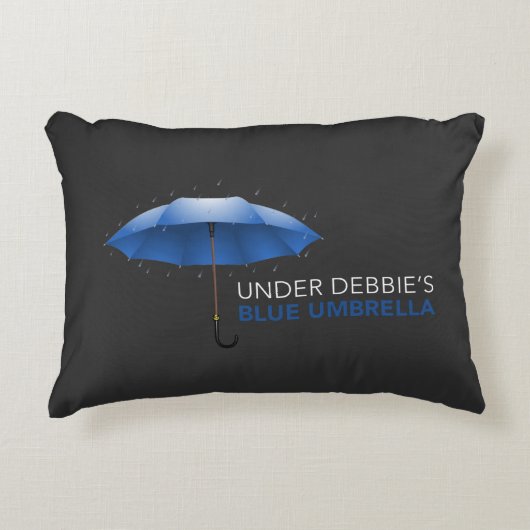 Onder Debbie's Blauwe Umbrella Accent Kussen (Voorkant)