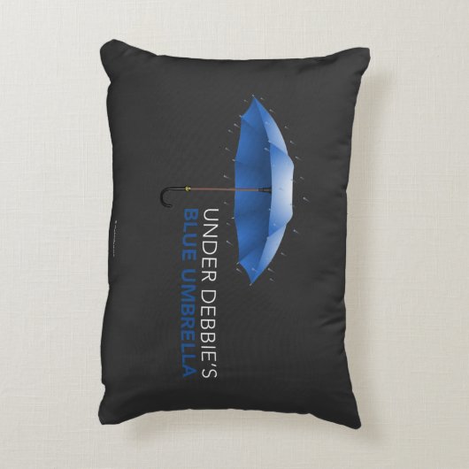 Onder Debbie's Blauwe Umbrella Accent Kussen (Achterkant (Verticaal))