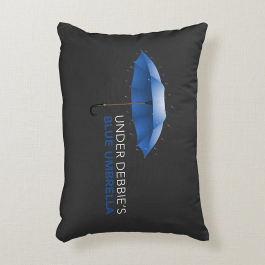 Onder Debbie's Blauwe Umbrella Accent Kussen (Voorkant(Verticaal))
