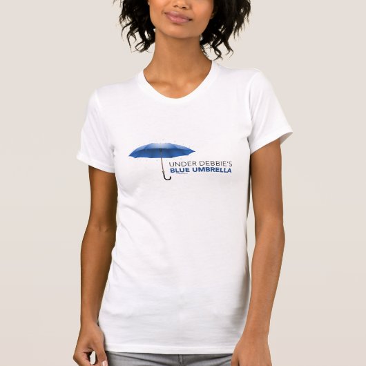 Onder Debbie's Blauwe Umbrella T-shirt (Voorkant)