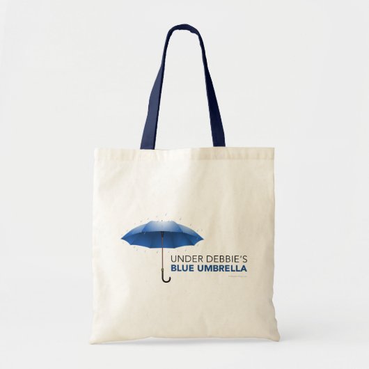 Onder Debbie's Blauwe Umbrella Tote Bag (Voorkant)