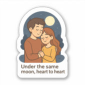Onder dezelfde maan romantisch sticker (Voorkant)
