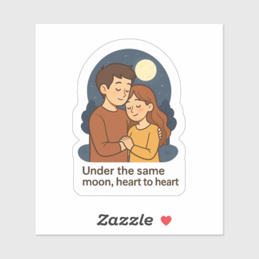 Onder dezelfde maan romantisch sticker (Vel)