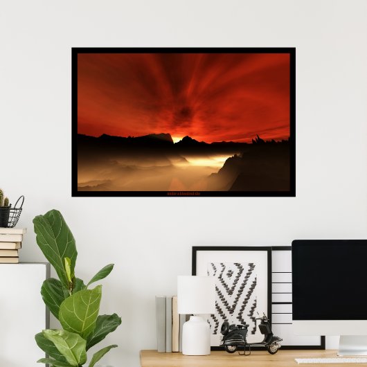 onder een bloedige hemel poster (Thuiskantoor)
