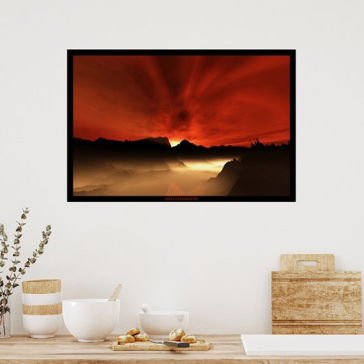 onder een bloedige hemel poster (Keuken)