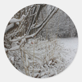 Onder een Deken van Sneeuw Ronde Sticker