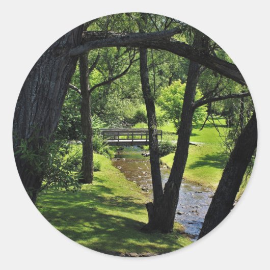 Onder een Luifel van Wilgen Ronde Sticker (Voorkant)