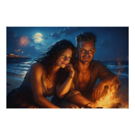 Onder een maanverlichte hemel perfect poster