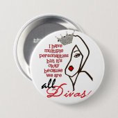 Onder een Tiara staan we. Ronde Button 7,6 Cm (Voorkant /achterkant)