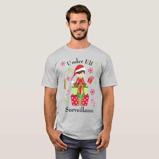Onder Elf Surveillance Kerstvakantie T-shirt (Voorkant volledig)