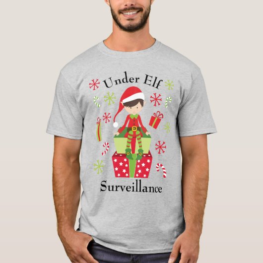 Onder Elf Surveillance Kerstvakantie T-shirt (Voorkant)