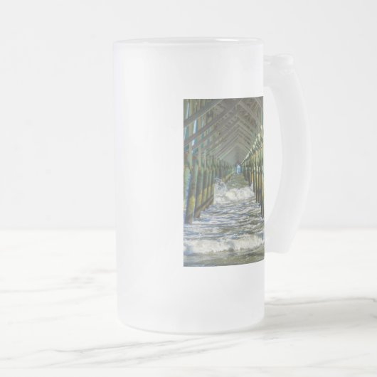 Onder Folly Beach pier Matglas Bierpul (Voorkant rechts)