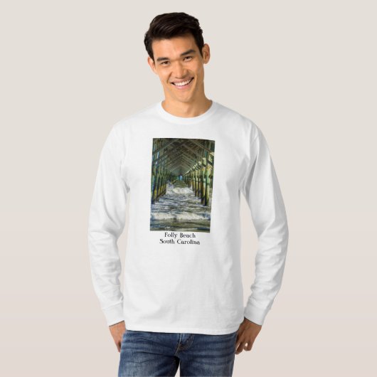 Onder Folly Beach pier T-shirt (Voorkant volledig)