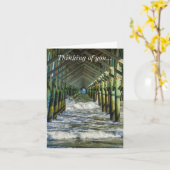 Onder Folly Beach Pier Thinking of You Kaart (Gele Bloem)