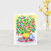 Onder Fruitberry Tree Wenskaart Kaart (Gele Bloem)