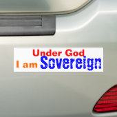 Onder God Sovereign bumper sticker (Op auto)
