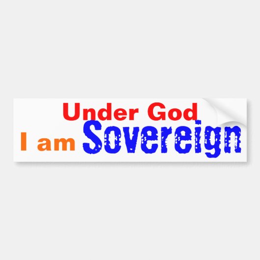 Onder God Sovereign bumper sticker (Voorkant)