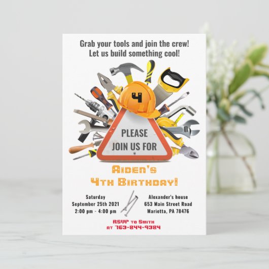 Onder Handyman Tools and Gadgets Kaart (Staand voorkant)