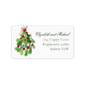 Onder het adres Mistletoe kerstbruiloft Etiket (Voorkant)