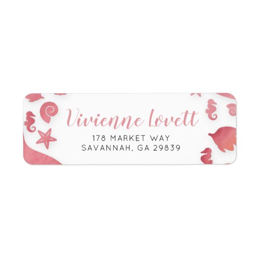 Onder het Adres van de Terugkeer van het Zee Merma Etiket (Voorkant)