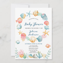 Onder het Baby shower Invitat van de Waterverf van