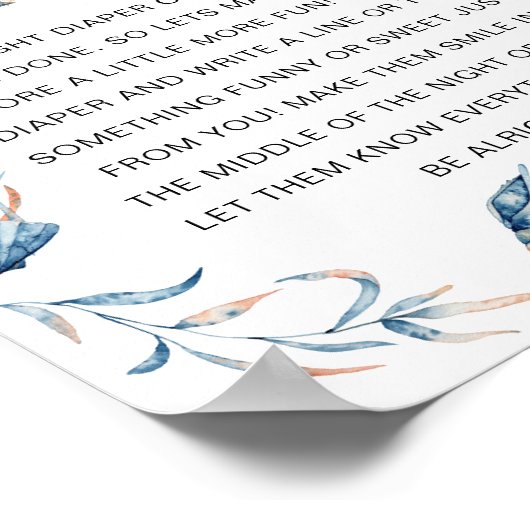 Onder het Baby shower "Late Night Diaper" van het  Poster (Hoek)