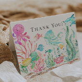 Onder het Baby shower van de Meisjes van het Zee Bedankkaart