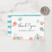 Onder het baby shower van de Waterverf van de Zee  Notitiekaartje (Voorkant / Achterkant in situ)