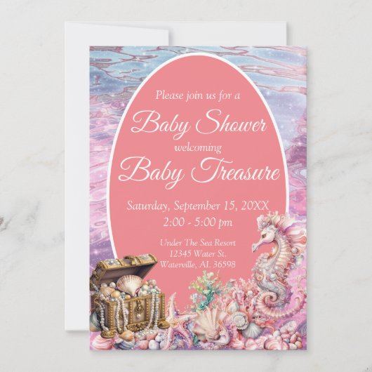 Onder het Baby shower van de Zee Kaart (Voorkant)