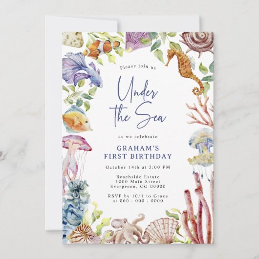 Onder het Baby shower van de Zee Kaart (Voorkant)