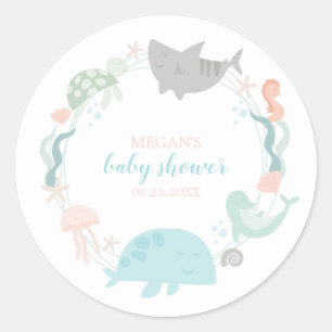 Onder het Baby shower van de Zee Ronde Sticker