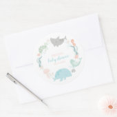 Onder het Baby shower van de Zee Ronde Sticker (Envelop)