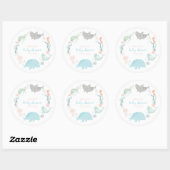 Onder het Baby shower van de Zee Ronde Sticker (Vel)