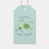 Onder het Baby shower van de Zeeen schildpadden Cadeaulabel (Voorkant)
