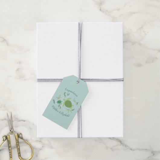Onder het Baby shower van de Zeeen schildpadden Cadeaulabel (Met Touw)