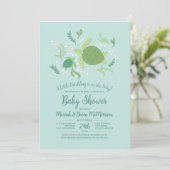 Onder het Baby shower van de Zeeen schildpadden Kaart (Staand voorkant)