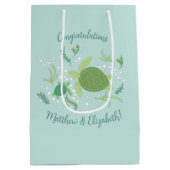 Onder het Baby shower van de Zeeen schildpadden Medium Cadeauzakje (Achterkant)