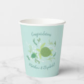 Onder het Baby shower van de Zeeen schildpadden Papieren Bekers (Achterkant)