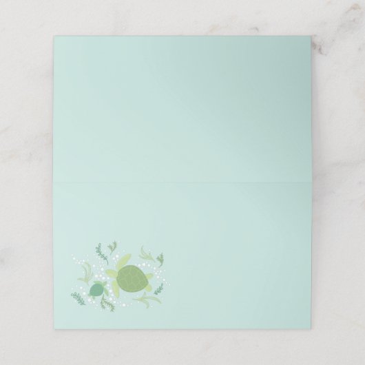 Onder het Baby shower van de Zeeen schildpadden Plaatskaartje (Buitenkant ongevouwen)