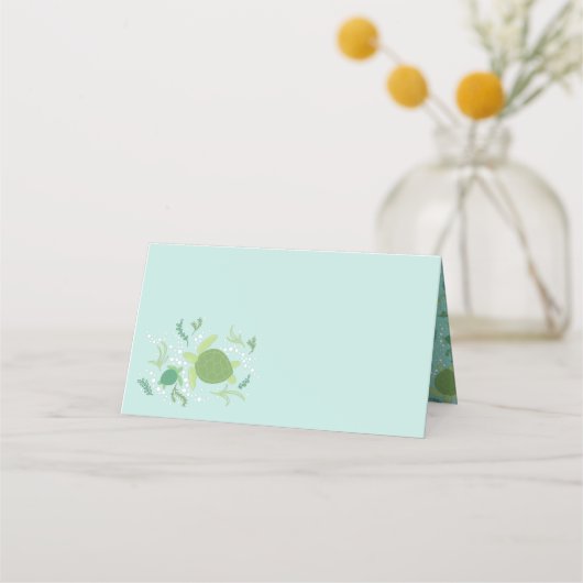Onder het Baby shower van de Zeeen schildpadden Plaatskaartje (Voorkant)