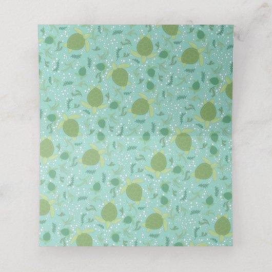 Onder het Baby shower van de Zeeen schildpadden Plaatskaartje (Binnenkant ongevouwen)