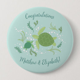 Onder het Baby shower van de Zeeen schildpadden Ronde Button 4,0 Cm