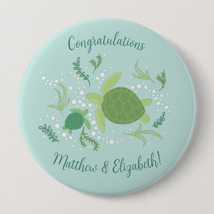 Onder het Baby shower van de Zeeen schildpadden Ronde Button 4,0 Cm