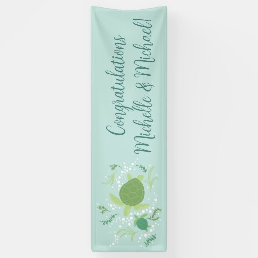 Onder het Baby shower van de Zeeen schildpadden Spandoek (Verticaal)