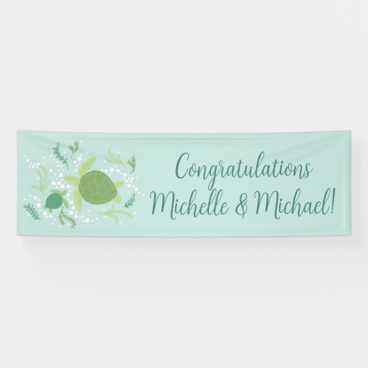 Onder het Baby shower van de Zeeen schildpadden Spandoek (Horizontaal)