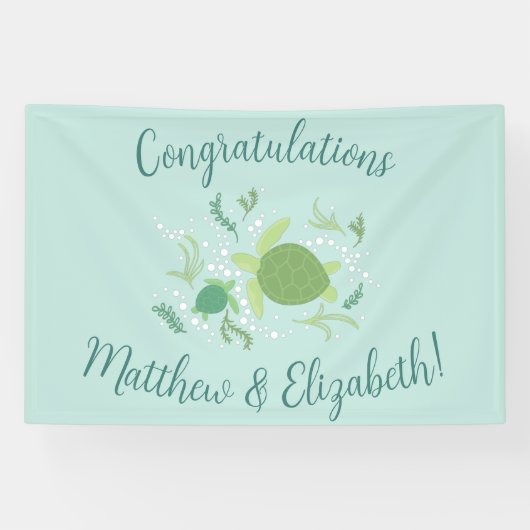Onder het Baby shower van de Zeeen schildpadden Spandoek (Horizontaal)