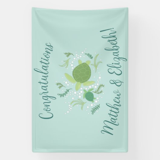 Onder het Baby shower van de Zeeen schildpadden Spandoek (Verticaal)