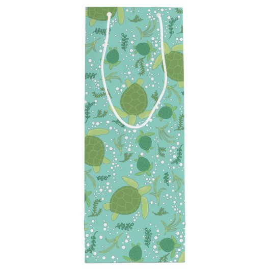 Onder het Baby shower van de Zeeen schildpadden Wijn Cadeautas (Achterkant)