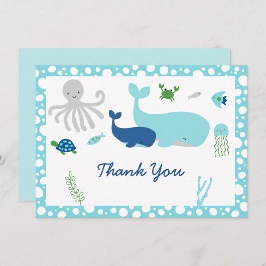 Onder het Baby shower van het Zee bedankt (Voorkant / Achterkant)
