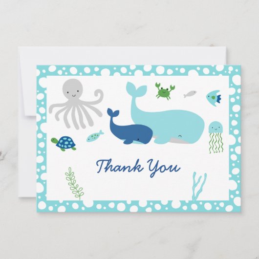 Onder het Baby shower van het Zee bedankt (Voorkant)